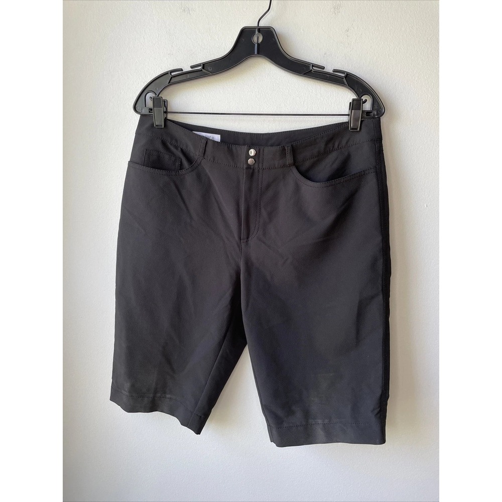 Annika Cutter & Buck Shorts Women 8 Black Performance Golf Active Bermuda Sporty